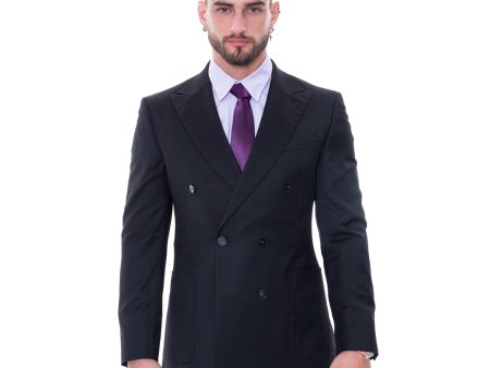 Traje Cruzado Negro Aldo Conti Black For Discount