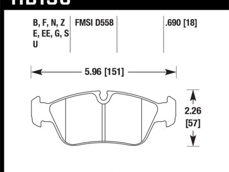 Hawk 92-98 BMW 318i 1.8L Sedan Front ER-1 Brake Pads Discount