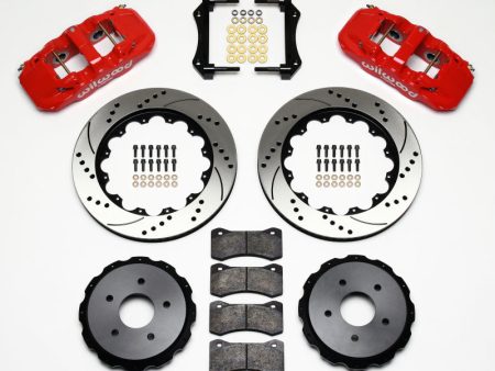 Wilwood AERO4 Rear Kit 14.00in Drilled Red 97-04 Corvette C5 Z06 05-13 C6 For Sale