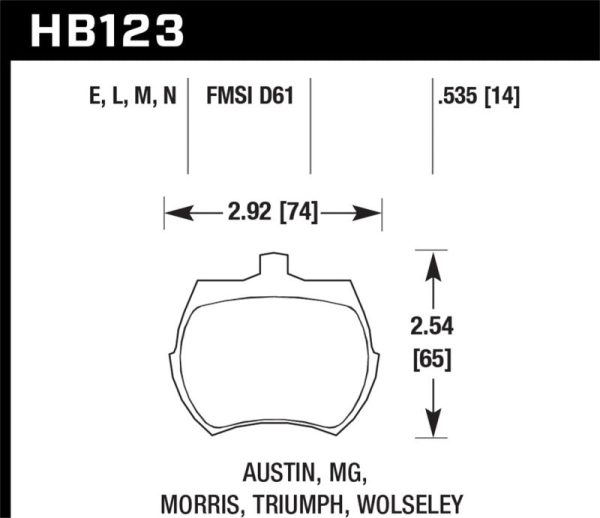 Hawk 64-70 Austin Healey Sprite Front ER-1 Brake Pads Online Sale