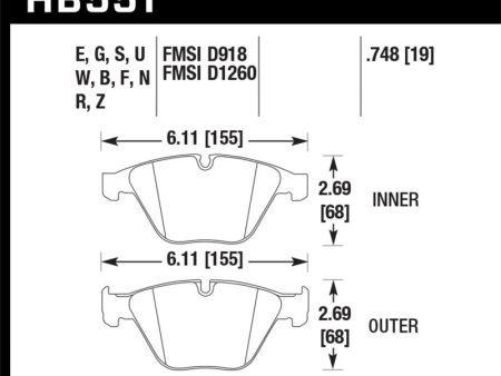 Hawk 2011 BMW 1 Series M 3.0L Base Front ER-1 Brake Pads Sale