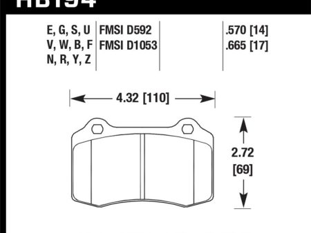 Hawk 00-02 Dodge Viper 8.0L ACR OE Incl.Clips Pins Front ER-1 Brake Pads Cheap