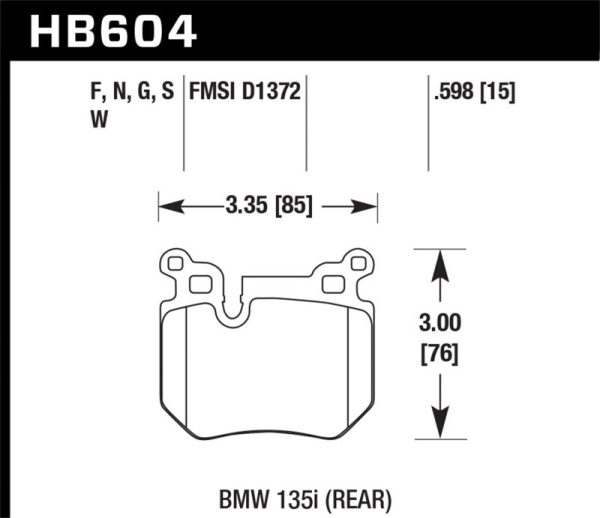 Hawk 08-13 BMW 135i 3.0L Base Rear ER-1 Brake Pads Supply