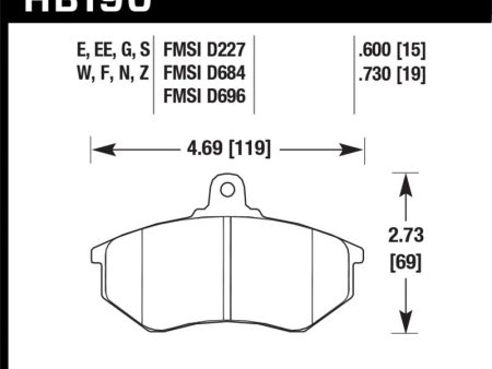 Hawk 1985 Audi 4000 1.8L S 256mm Rotors Front ER-1 Brake Pads Online Sale