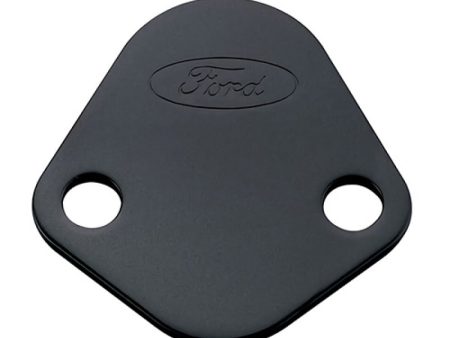 Ford Racing Fuel Pump Block Off Plate - Black Crinkle Finish w  Ford Oval Supply