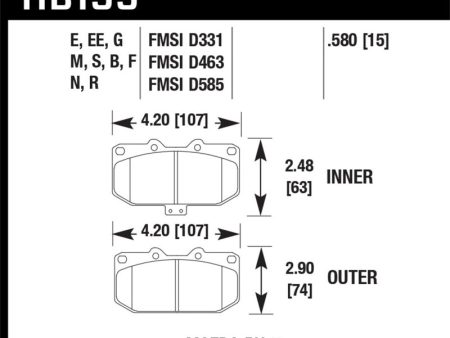 Hawk 88-89 Mazda RX-7 1.3L 10th Anniversary 4 Piston Caliper Front ER-1 Brake Pads Sale