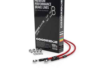 Goodridge 03-04 Honda CBR600RR3 RR4 Red Front SS Brake Lines For Sale