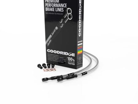 Goodridge 03-04 Honda CBR600RR3 RR4 Clear Front SS Brake Lines w Black Fittings For Sale